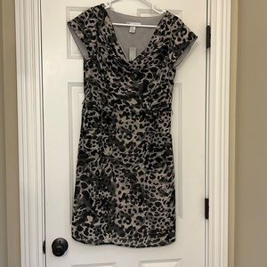 Size 8 black and grey leopard print dress